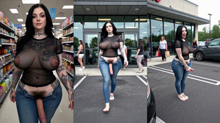 Vella Vella has some fun in a publlic store.
