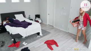 Trapped Between a Bed and a Hard Cock