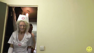 Halloween Nurse Granny Wants A Trick And Treat Up Her Ass
