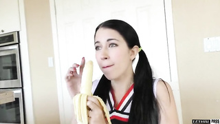 Daddy`s cock better than banana