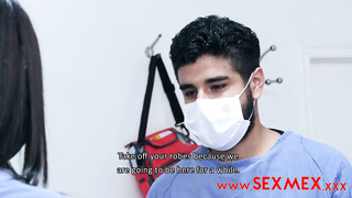 Nurses helps patient clam down