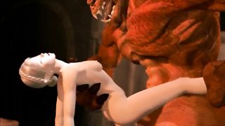 Demon fuck girl in a dangeon
