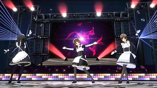 Night Magic Fire, 3 hentai babes nude and dance