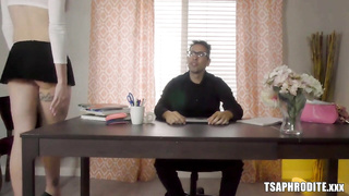 TS Aphrodite Adams - Trans Secretary Drilled Raw On The Table