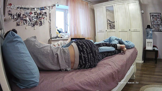 Nina and Kira on bed