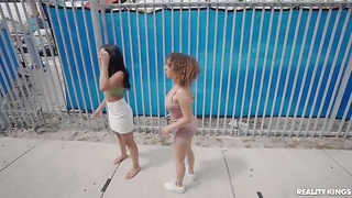 2022.05.17 Kira Perez And Ameena Greene The Fucking Public Bus Threesome XXX