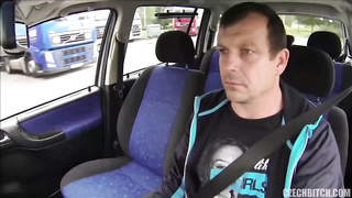 Fucking with hot blonde in car