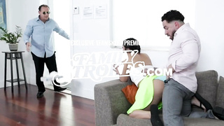 Gorgeous Brunette Bebe Is The New Personal Assistant And Her Juicy Pussy Fits Perfectly In The Team