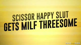 Scissor Happy Slut Gets MILF Threesome