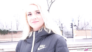 GERMAN SCOUT - YOUNG BLUE EYES COLLEGE TEEN MARILYN FUCK AT STREET CASTING