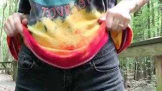 Girl strip in public