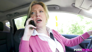 Busty MILF Dee Williams Gets Fucked, Eats Ass, and Swallows Cum to Pay for Car Crash