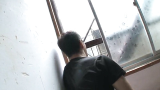 Sensitive Busty Woman Keeps getting played in the Nipples by a Molester dude in the Rain