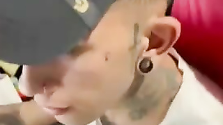 Latina girl sucks her cousin's dick