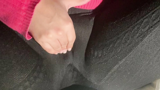 Desi GF masturbates over clothes