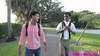 My friend fucked my mom for helping me with my studies.