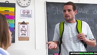 Full-stacked teacher gets grinded all over