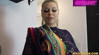 Big tits blonde MILF fucked rough by Indian dude and she squirts a lot