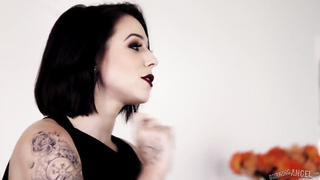 Two cocks fuck bald slut