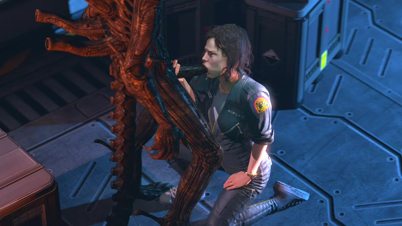 Free 3D SFM Ellen Ripley Suck Alien`s Dick