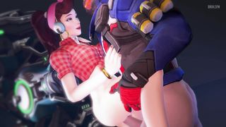 Pin UP 3D porn with sexy Babe in headphones