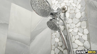 Interracial anal after shower