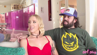 Cheating Blonde Marilyn Johnson Enjoys Three-Man Gangbang