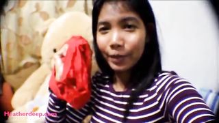 HD 10 Weeks Pregnant Thai Teen Heather Deep gives blowjob and gets cum in mouth and swallows