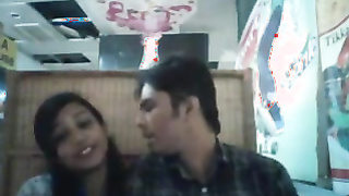 lovers in restaurant