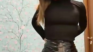 brunette masturbates in bathroom