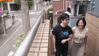 Japanese mom with sons friend