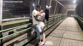 Brazilian couple fuck in public