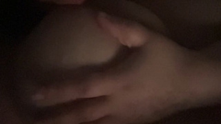 Babe sucking her boobs😋