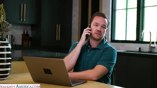 XXX Hot and horny Graycee Baybee wants to see is she can deepthroat her friend’s dad’s big cock