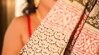 Anjali Gaud Stripping Saree