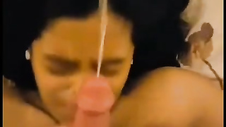 Horny gf cumblast on her face
