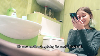 Stepsister did not let her stepbrother take a bath.