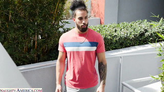 Busty Latina Lilly Hall takes neighbor's big black cock in her ass after day at the pool