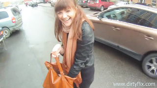 Fucking Glasses 40 - Russian girl fucks in the entryway on a hidden camera in glasses - Rina