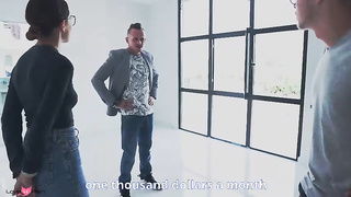 The husband observes his wife being intimate with a realtor.