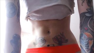 Sexy Russian Teen Shows Nauli Yoga and her tits