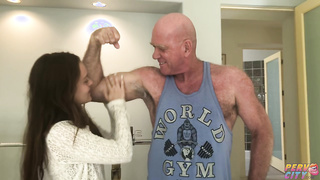 Lily Glee - Muscle Daddy Claudio Fucks Young Tight Slut