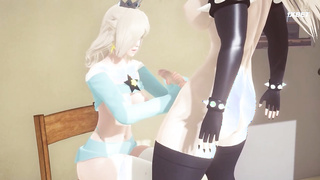 Mario Bross Hentai Rosalina x Bowsette Futanari Hardsex