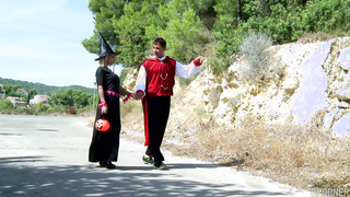 Blonde MILF Is Fucking Outdoor In Threesome - Krissy Style