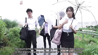 [JUR-128] Overflowing J-Cup from Competitive Swimsuit  Circumstantial Training Camp with Students, L