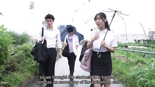 [JUR-128] Overflowing J-Cup from Competitive Swimsuit – Circumstantial Training Camp with Students,