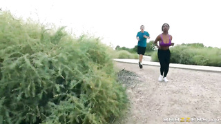 Nubian queen-goddess with stacked rack has punani destroyed by 10 inch long BWC jogger