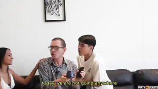 I SHARE A BED WITH MY STEPSISTER AND HER DAD, AND WE FUCK BEHIND HIS BACK IN THE SAME BED