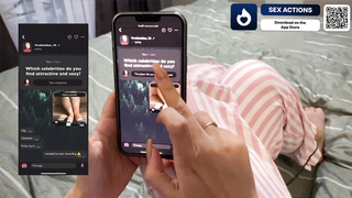 Sexy student plays the role of a horny maid using a dating app