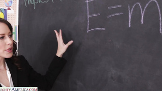 XXX Professor Justine Jakobs gets caught red handed with a big dildo in her classroom